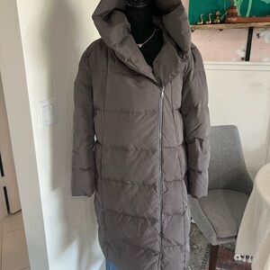 Cole Haan Puffer Coat Signature Taffeta Down Quilted Hooded Front Zip XXL Womans